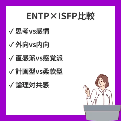 ENTPとISFPの違いと見分け方を徹底解説！のアイキャッチ画像