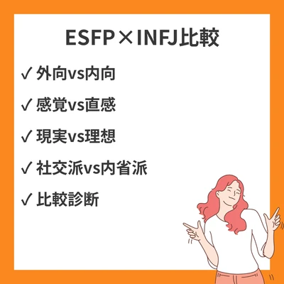 ESFPとINFJの違いと見分け方を徹底解説！のアイキャッチ画像