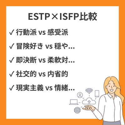 ESTPとISFPの違いと見分け方を徹底解説！のアイキャッチ画像