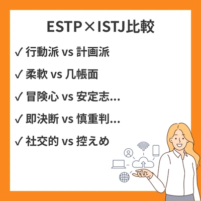 ESTPとISTJの違いと見分け方を徹底解説！のアイキャッチ画像