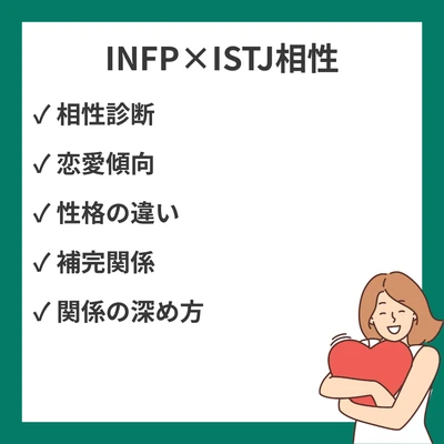 INFP（仲介者）とISTJ（管理者）の相性を徹底解説！恋愛・友情の相性診断のアイキャッチ画像