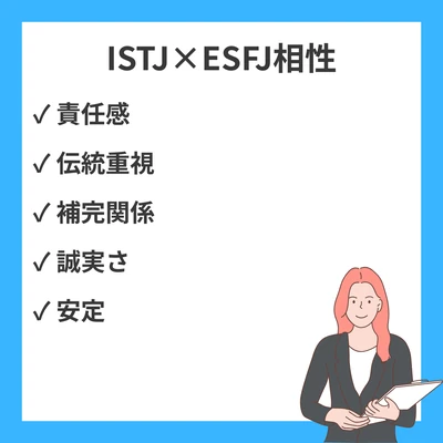 ISTJとESFJの相性を徹底解説！堅実な管理者と温かい領事の関係性のアイキャッチ画像