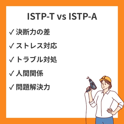 ISTP-TとAの違い｜決断力と問題解決力での行動パターンを徹底比較のアイキャッチ画像